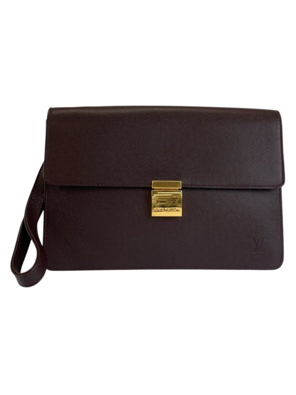 Louis Vuitton Taiga Selenga Acajou Brown Clutch